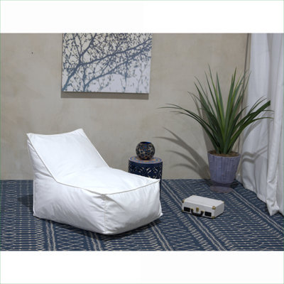 Fauteuil à billes 1 place 3 pi, utilisation à l'intérieur dans le salon et la chambre à coucher, tissu résistant à l'eau, finition blanche