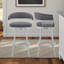 Tabouret pivotant en similicuir Robinett avec base et accoudoirs en métal-342186688-351080142-349604303