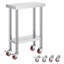 Table de travail en acier inoxydable avec roulettes 24 x 12 x 32 pouces Table de préparation avec 4 roulettes Table de travail robuste pour la cuisine commerciale