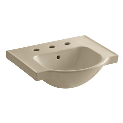Veer Ceramic Pedestal Bathroom Sink with Overflow