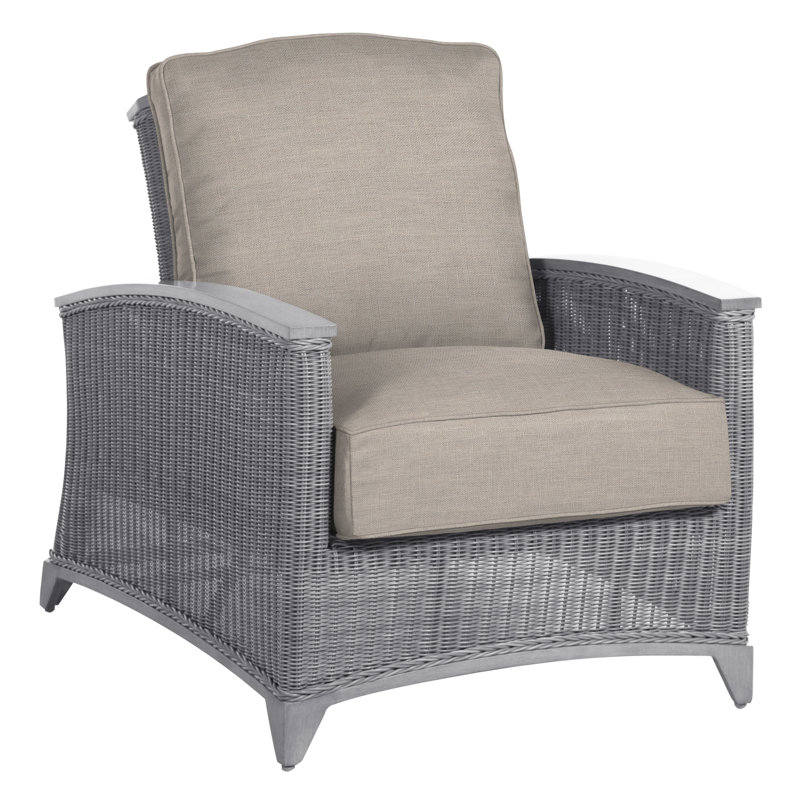 Astoria Patio Chair with Cushions, Astoria #90 Raffia/Oak, Dove Sunbrella® Linen, No Welt