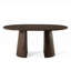 Ensemble de table de salle à manger extensible ronde à ovale avec fauteuils rembourrés-133071003-133071004