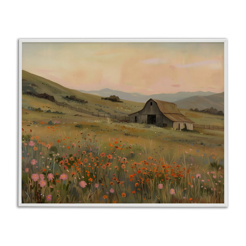 Automne, vue de pastorale, art giclée par Arlington Prints, H 11 po x l 14 po, Giclée encadrée blanc bord de mer