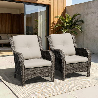 Ensemble de 2 chaises de patio en osier pour l'extérieur