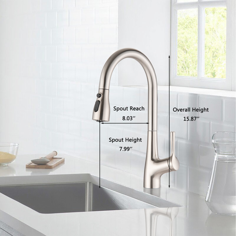 JOYHOPE Kitchen Faucet, Brushed Nickel