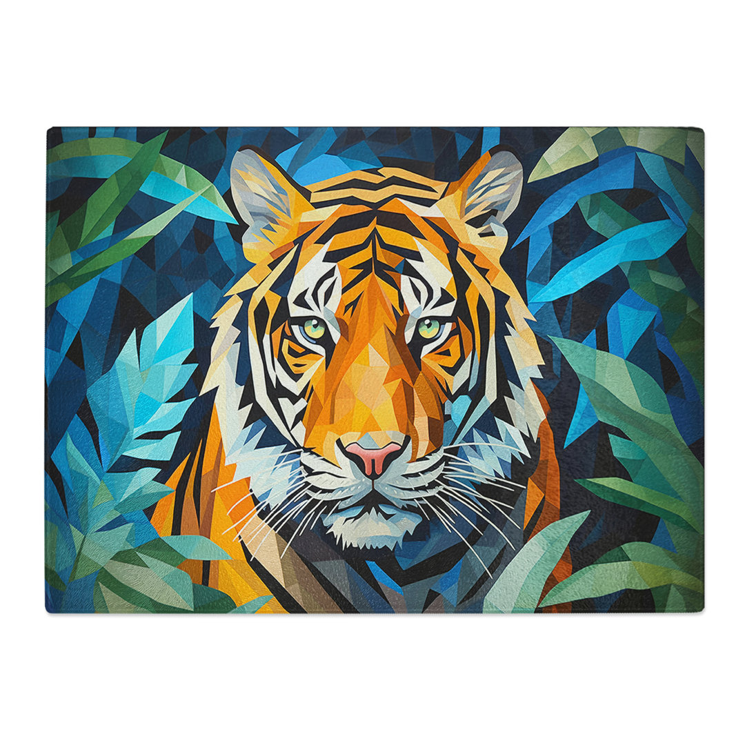 Tiger Geometric No.2  Glass Chopping Board