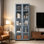 Moderne bureau à la maison 63 "5 niveaux transparent vitrine acrylique double porte vitrine sur pied étagère pour salon chambre à coucher