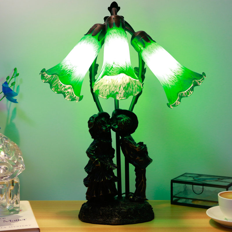 Amena Resin Desk Lamp, Green