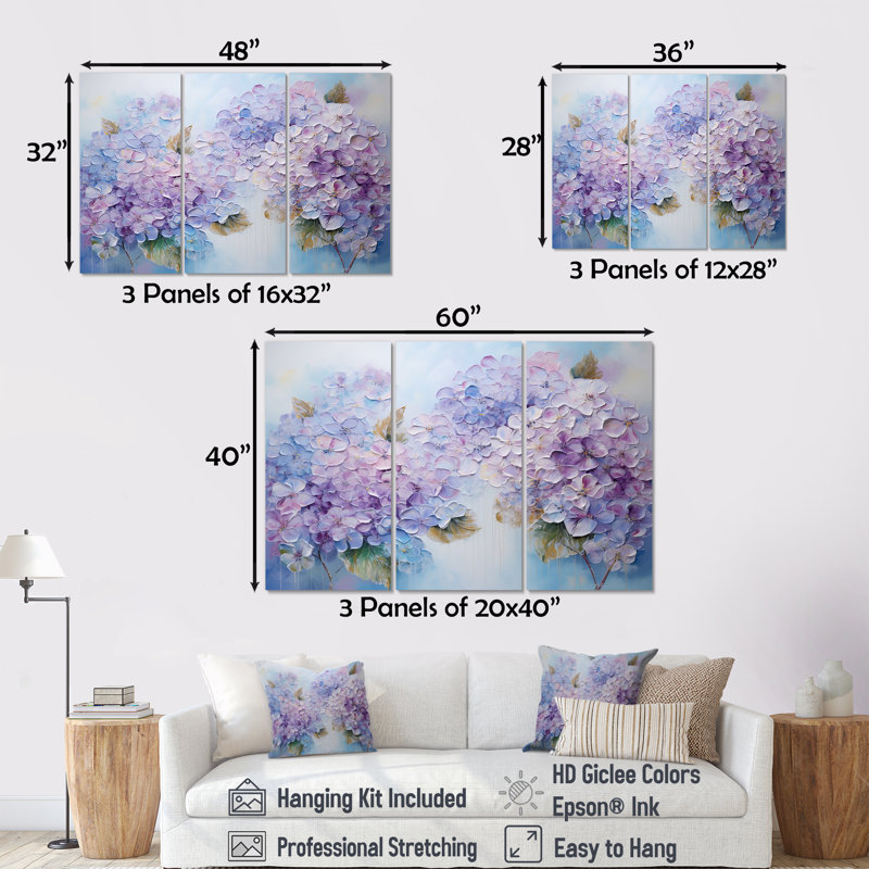 Grainger - ensemble d'art sur toile Flower Field, H 28 po x l 36 po x P 1 po, Toile tendue