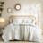 3 Pcs Full/queen Chenille Cotton Printed Comforter , Sage/ Color, Global Inspired Print, And , Matching Shams With Back Overlap