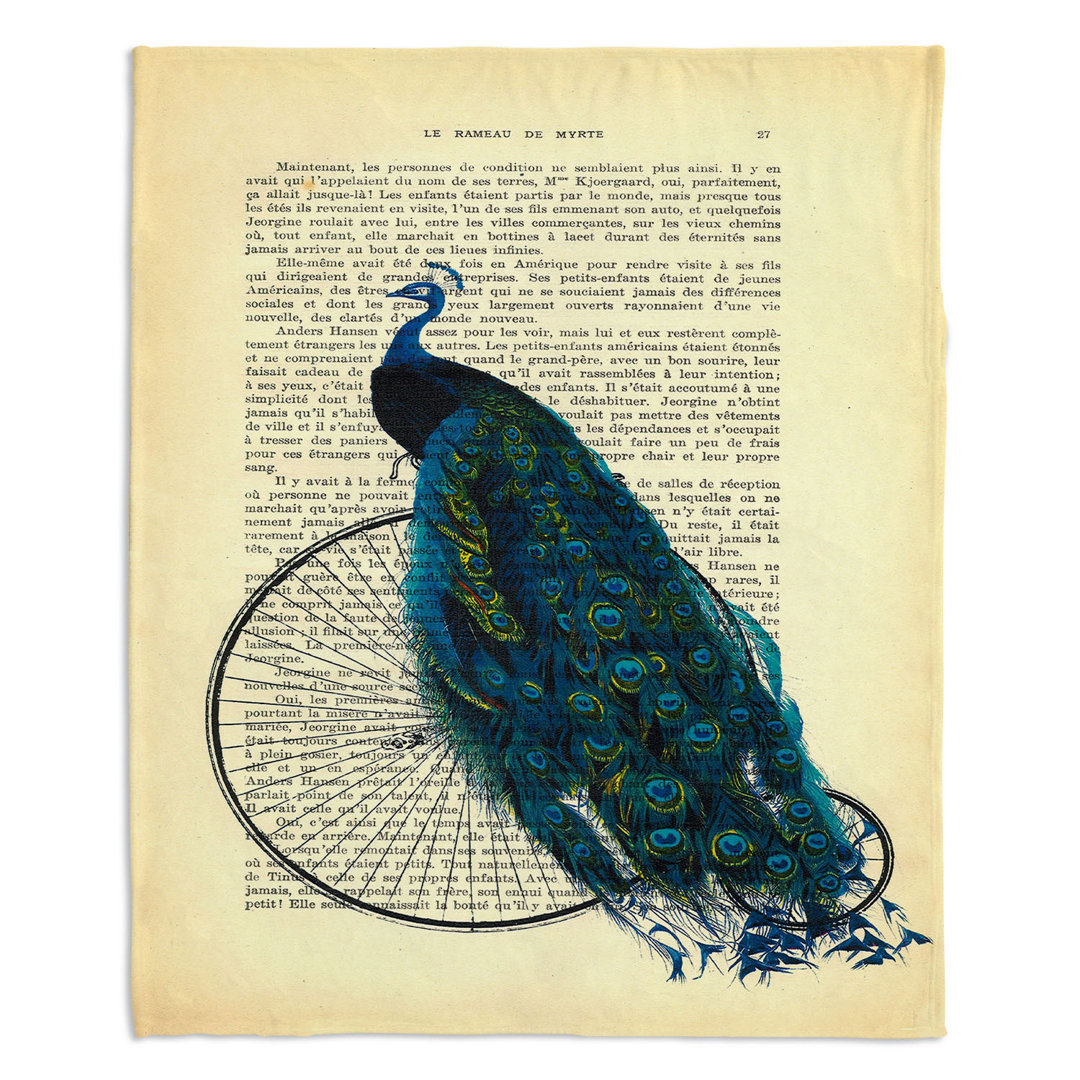  Peacock Bicycle Blanket DiaNoche Designs 