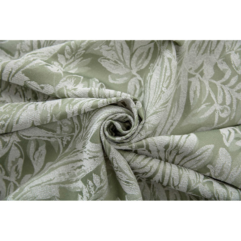 Zamora Chenille Jacquard Pencil Pleat Curtains Pair, 168cm Width x 183cm Drop, Green