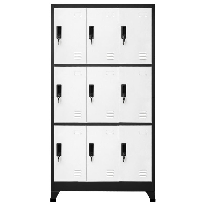 Wabansia Metal 1 - Tier 90cm Employee Locker, Anthracite and white