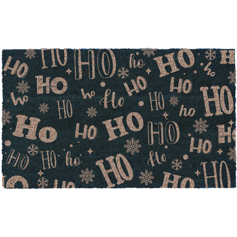 Tapis d'extérieur antidérapant Ho Ho Ho, L 18 po x L 30 po, Bleu