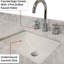 Meuble-lavabo double en chêne gris 60 po X 22 - comptoir en marbre, robinet, bois massif à fermeture en douceur, panneaux de contreplaqué avec cadre en bois-99238784