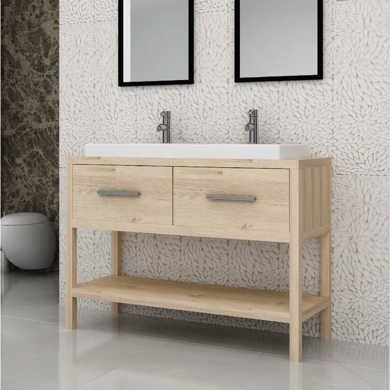 Meuble-lavabo double l 60 po x P 20 po x H 34 po