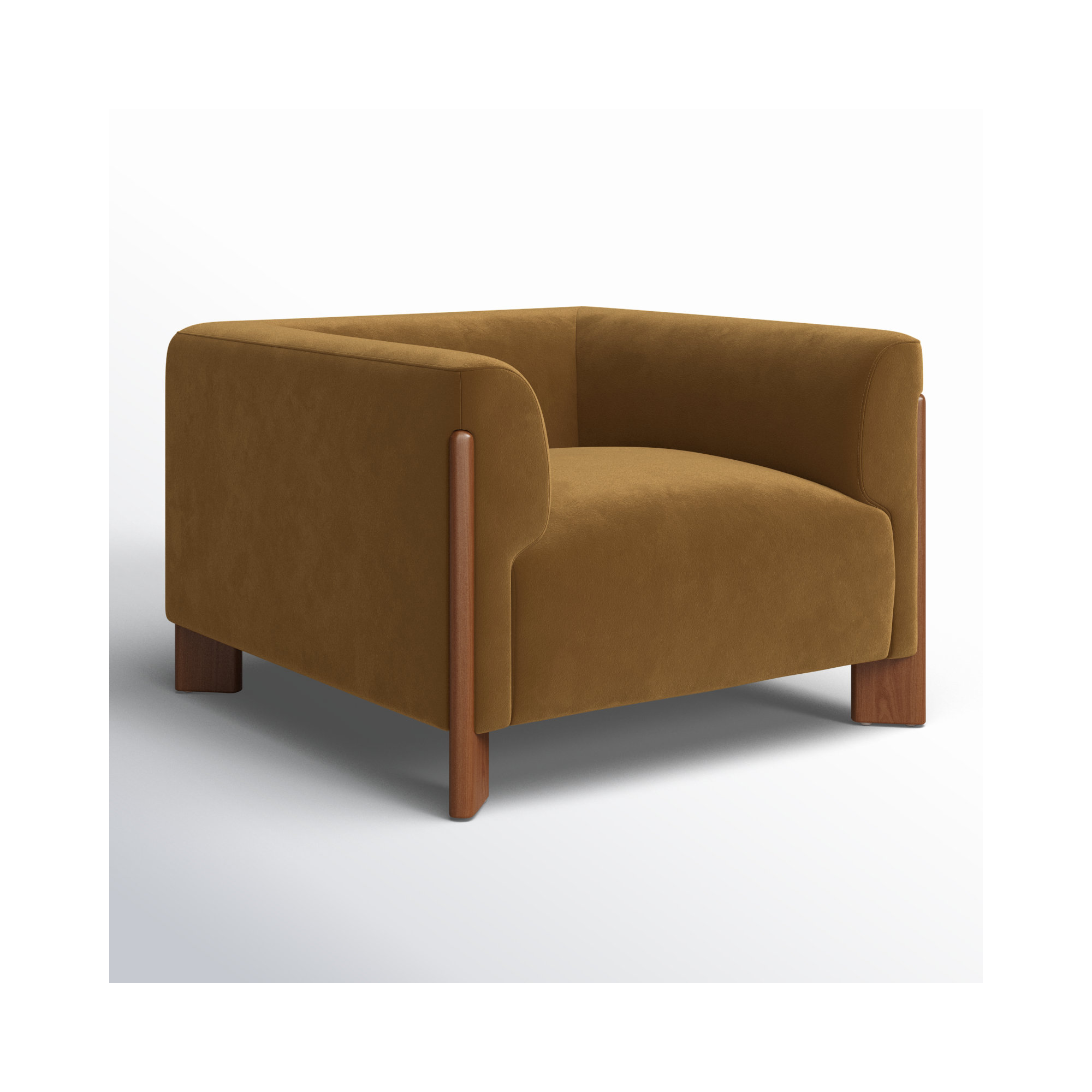 Wanetta Upholstered Armchair, Soren Ochre Performance Velvet