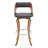 Brookson Swivel Counter or Bar Height Bar Stool with Open Back in Faux Leather, and Walnut Wood-197712808-197712809