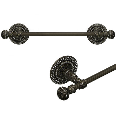 Juliane Grace II 24 inches c.c. {approximately} towel bar with 417 Swarovski Clear Crystals with 5/8 reeded center in Gilded Mercury