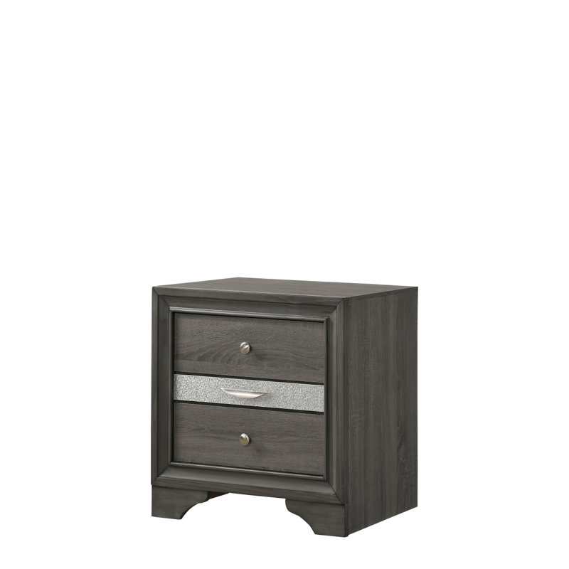 Ensemble de chambre à coucher avec rangement de style traditionnel 4 pièces en bois