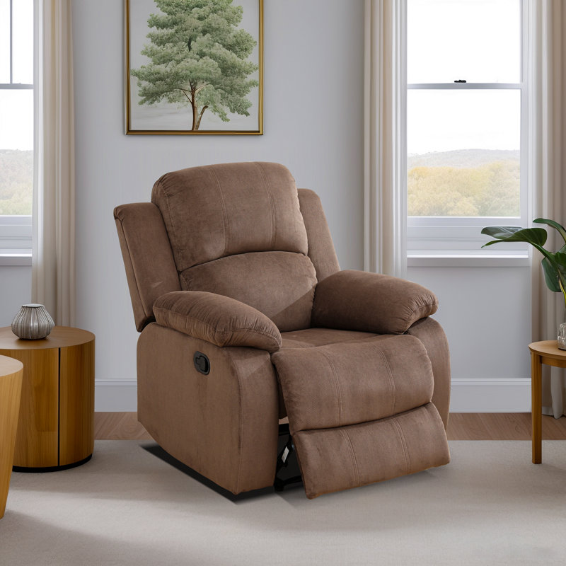Living Room Recliner Chair, Brown Corduroy