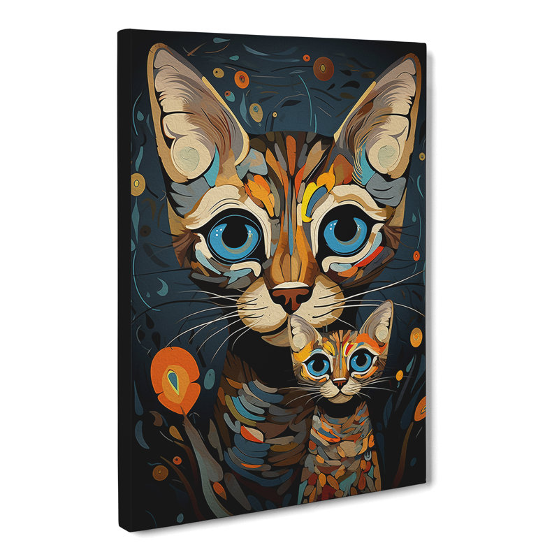 Bengal Cat Dadaism Art No.2 - Wrapped Canvas, 60cm H x 40cm W x 3cm D