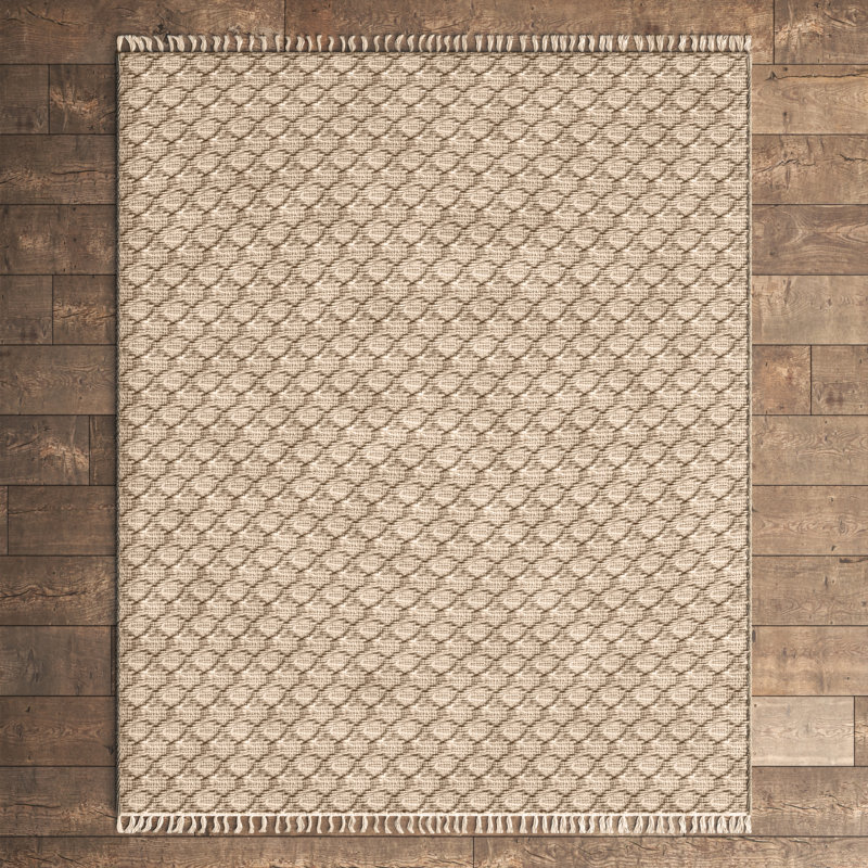 Tapis naturel touffeté à la main Aveera, Rectangle 7 pi 6 po x 9 pi 6 po