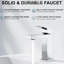 Robinet de salle de bain avec bonde escamotable, monotrou, robinet carré de style contemporain, fabrication en laiton massif, mouvement à levier pour économiser l'eau, conception de service durable, performance-121552908