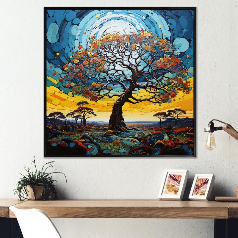 «Baobab Tree Dancing I» sur toile, H 30 po x l 30 po x P 1 po, Cadre flottant noir