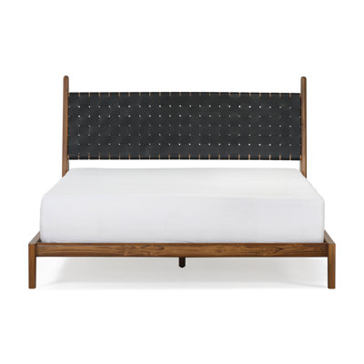 Grand lit plateforme tapissier Kacy