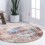 Tapis rond rond Ikat Crimson