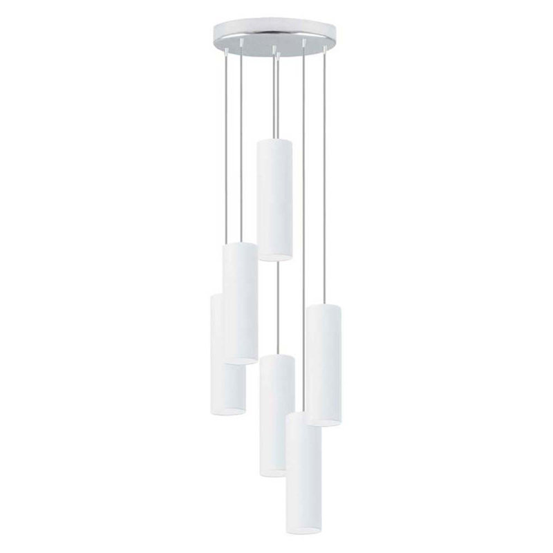 Denegal 6 - Light Cluster Pendant, White, Silver