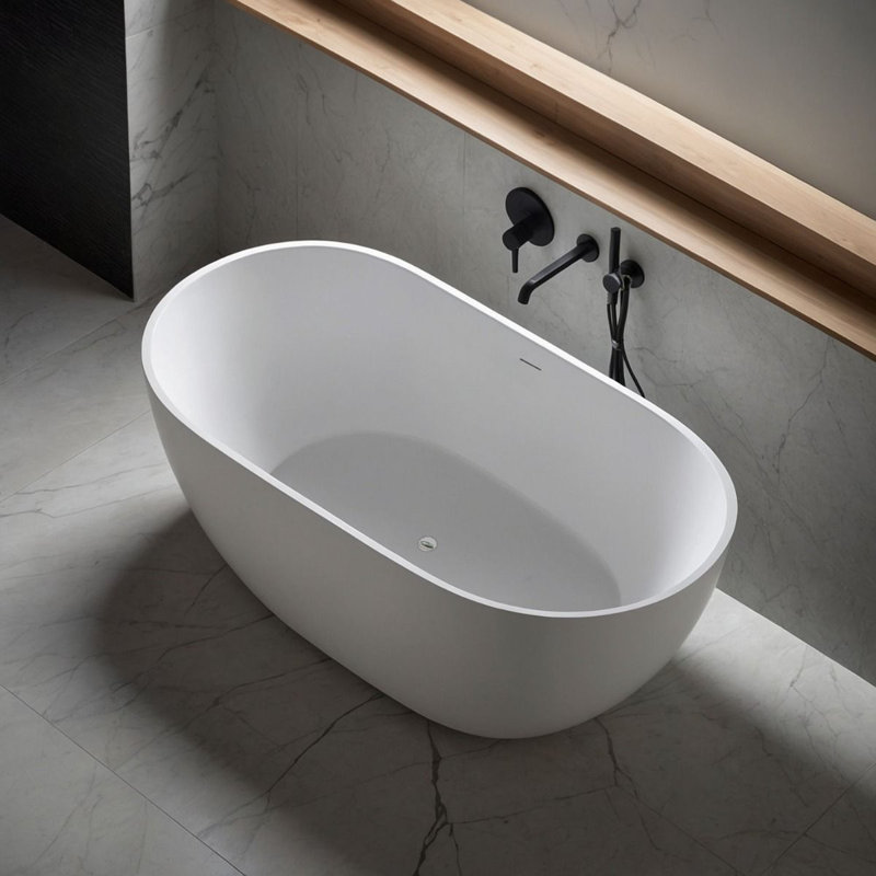 Girona Matt Compact Freestanding Stone Bath