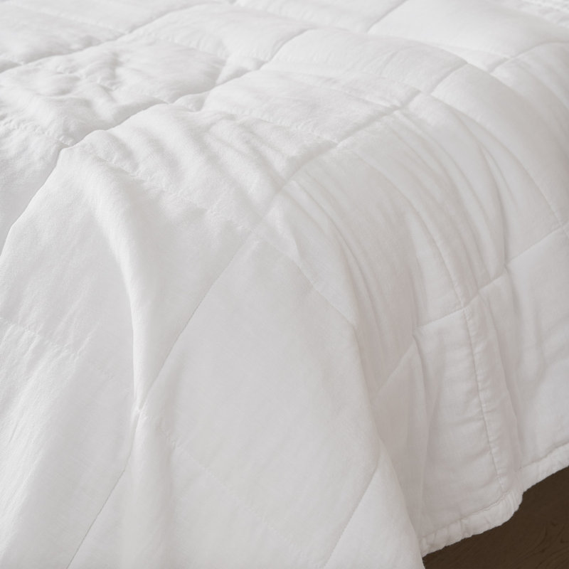 Édredon surdimensionné en lin et viscose Belge, Édredon très grand, Blanc