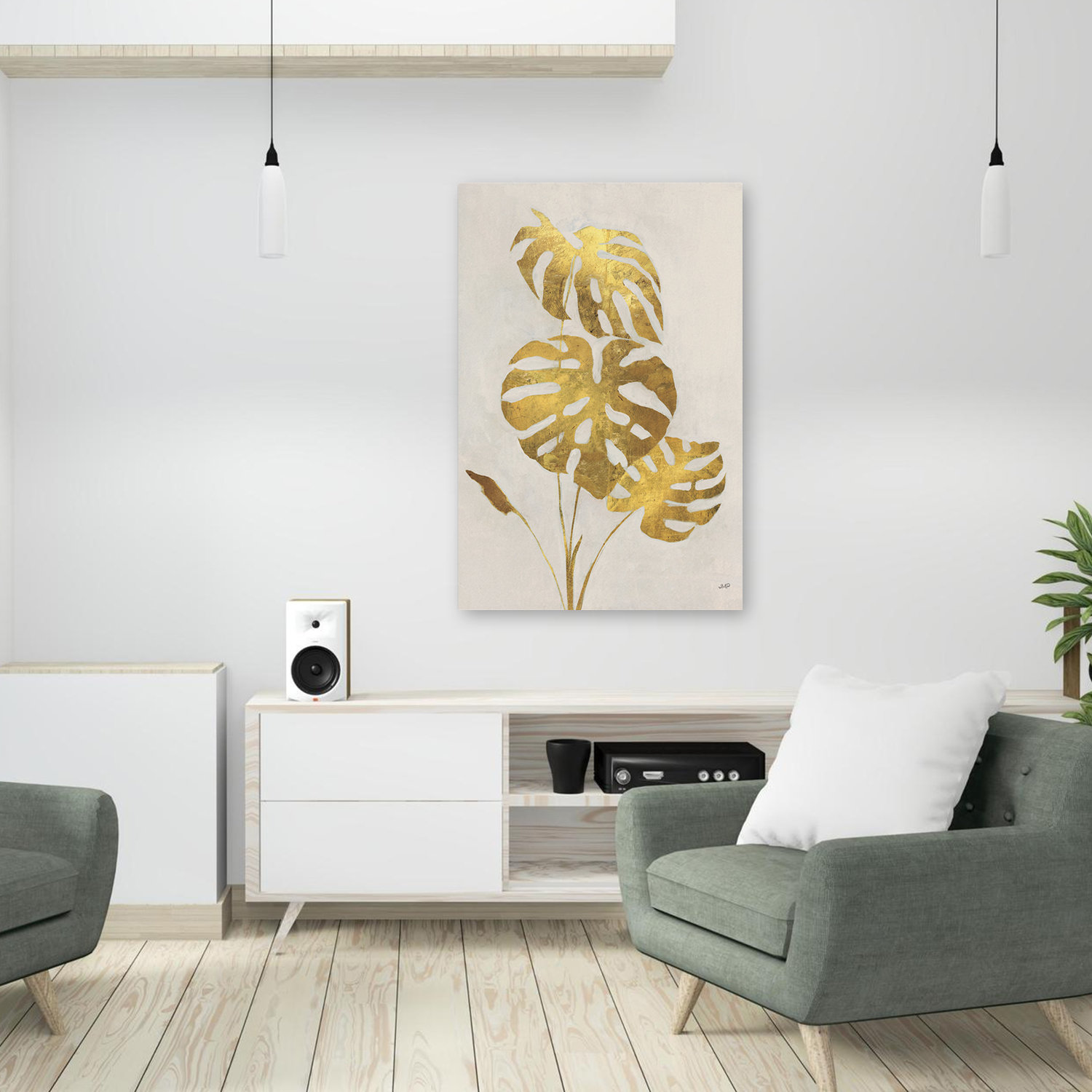 Bay Isle Home™ Gilded Palm Botanical I Tropical Gold Gray Botanical ...
