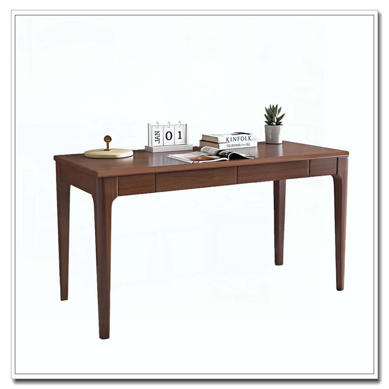 Bureau en bois massif avec tiroirs, Noyer