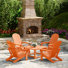 Ensemble de conversation Adirondack pour l'extérieur avec table basse carrée 5 pièces Laguna