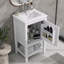 Meuble-lavabo de 20 po avec lavabo, armoire de salle de bain avec porte à fermeture douce, support de rangement et tablette ouverte