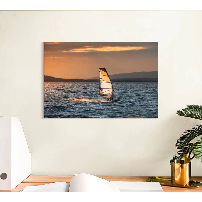 Sunset Windsurfing, 8" H x 12" W