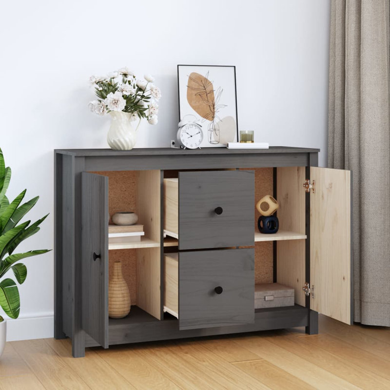 Torres 100cm Solid Wood Sideboard, Grey