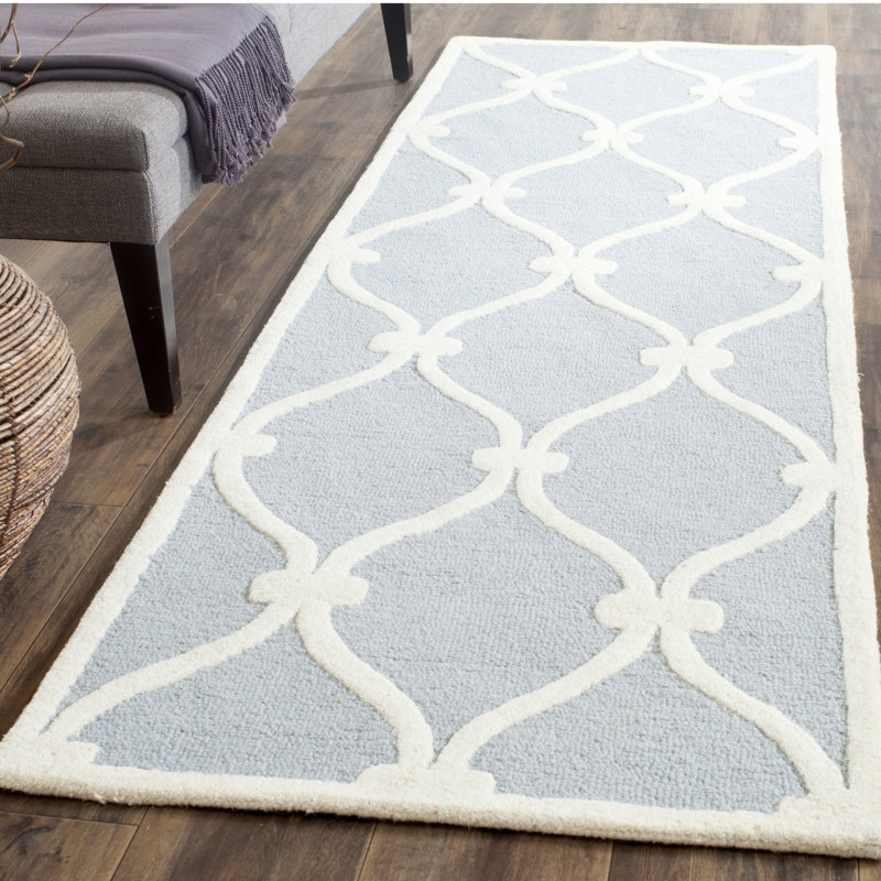 Neva Geometric Wool Hand Woven Area Rug, Runner 76 x 244 cm