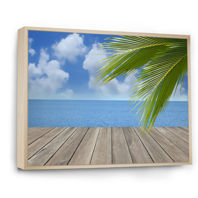 " Wood Plank Over Tropical Beach "