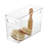 iDesign Linus BPA-Free Plastic Deep Kitchen Storage Bin with Handles - 12" x 5" x 7.75", Clear