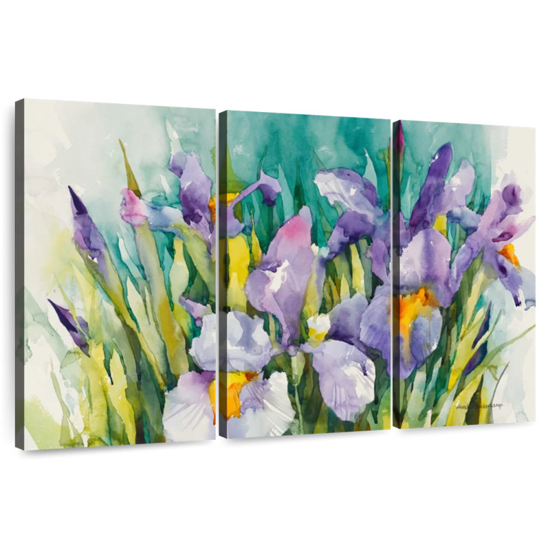 Harnek iris mauves en fleurs, H 24 po x l 38 po