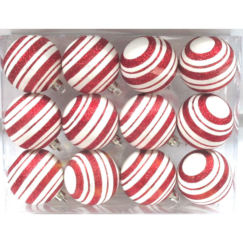 Ensemble d'ornement boule 12 pièces, Rouge