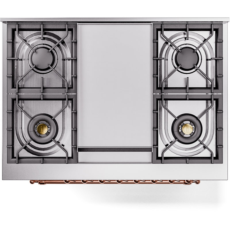 ILVE Nostalgie II 36 Dual Fuel Range, knobs, White/Copper, Natural Gas