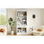 Bibliothèque blanche moderne de 83,4 po de hauteur avec 2 portes en verre, 1 tiroir, une tablette réglable et un tiroir lisse - en bois massif, matériau rectangulaire de style 3 tablettes ouvertes pour l'organisation de bureau en bois-491455850