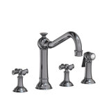 Jacobean Double Handle Kitchen Faucet with Side Spray