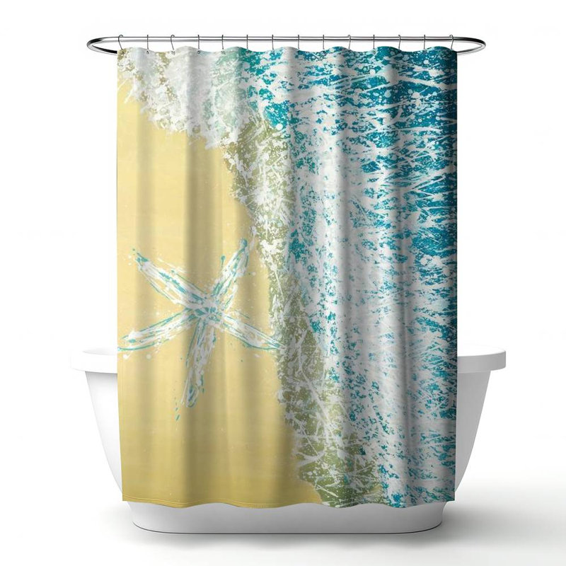 Shower Curtain CO80 – Polyester Shower Curtain, Dye Sublimation Print, 71" W × 74" L