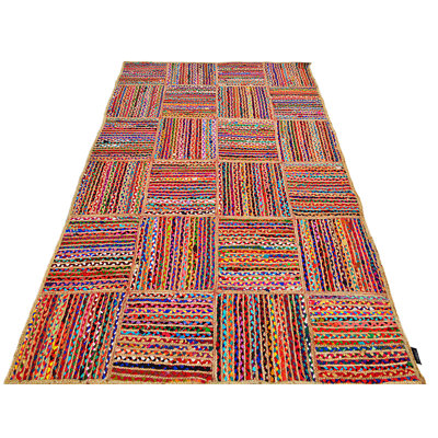 Rectangle 160 cm x 230 cm Patchwork Hand Woven Kilim Area Rug